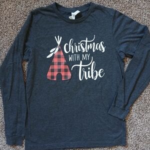 Bella Canvas Dark Gray Christmas Long Sleeve Tee